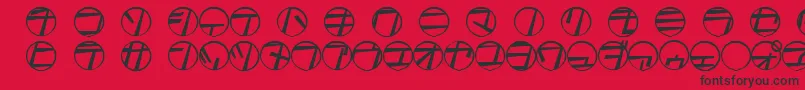 Fonte Tamio – fontes pretas em um fundo vermelho