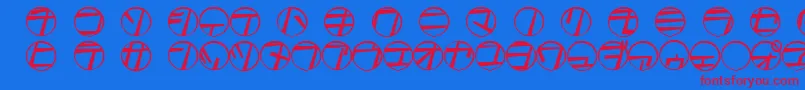 Tamio Font – Red Fonts on Blue Background
