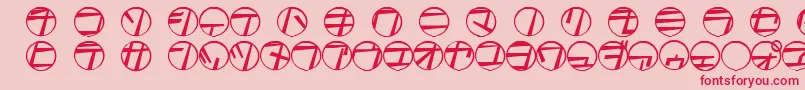Tamio-Schriftart – Rote Schriften auf rosa Hintergrund