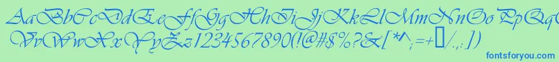 Vivaldic Font – Blue Fonts on Green Background
