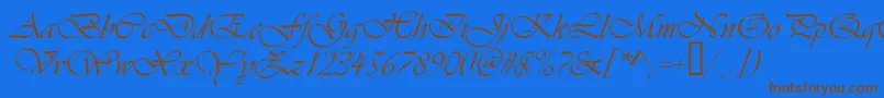 Vivaldic Font – Brown Fonts on Blue Background