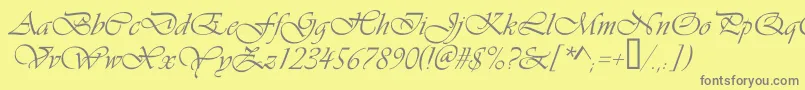 フォントVivaldic – 黄色の背景に灰色の文字