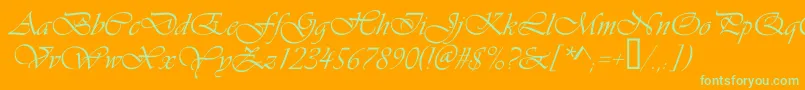 Vivaldic Font – Green Fonts on Orange Background