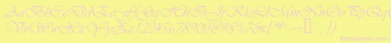 Vivaldic Font – Pink Fonts on Yellow Background