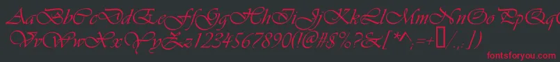Vivaldic-fontti – punaiset fontit mustalla taustalla