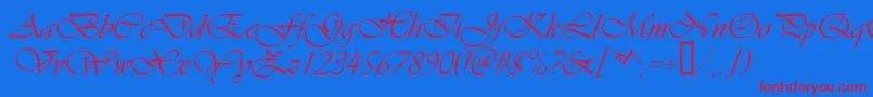 フォントVivaldic – 赤い文字の青い背景