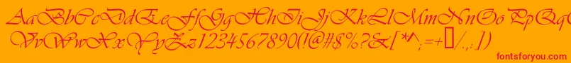 Vivaldic Font – Red Fonts on Orange Background