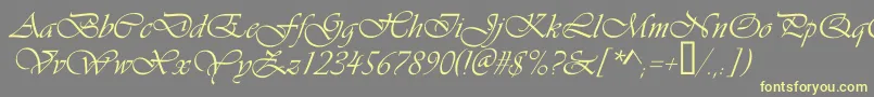 Vivaldic-Schriftart – Gelbe Schriften auf grauem Hintergrund