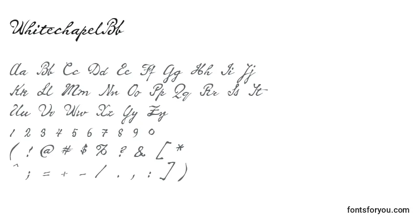 Шрифт WhitechapelBb – алфавит, цифры, специальные символы