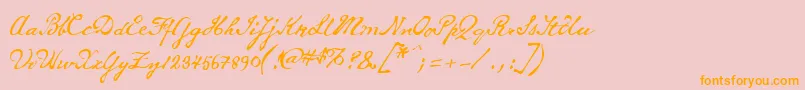 WhitechapelBb-Schriftart – Orangefarbene Schriften auf rosa Hintergrund