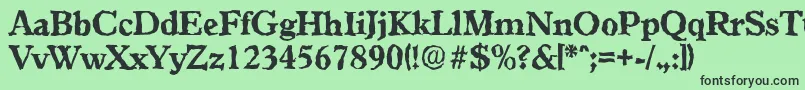 GranadarandomXboldRegular Font – Black Fonts on Green Background