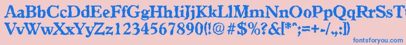 GranadarandomXboldRegular Font – Blue Fonts on Pink Background