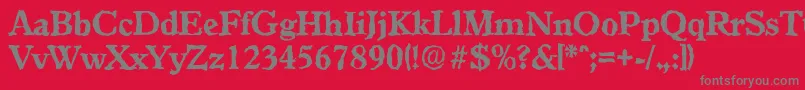 GranadarandomXboldRegular Font – Gray Fonts on Red Background