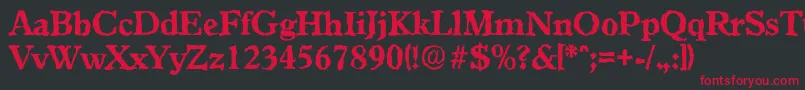 GranadarandomXboldRegular Font – Red Fonts on Black Background