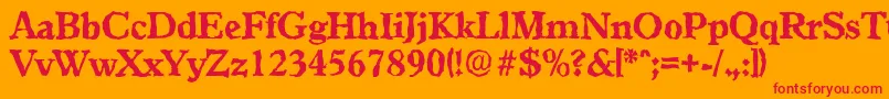 GranadarandomXboldRegular Font – Red Fonts on Orange Background