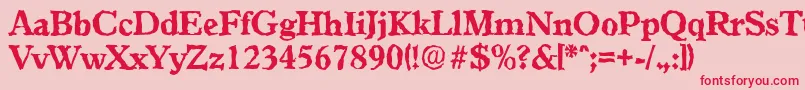 GranadarandomXboldRegular Font – Red Fonts on Pink Background