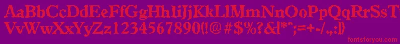 GranadarandomXboldRegular Font – Red Fonts on Purple Background