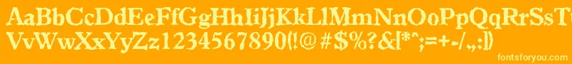 fuente GranadarandomXboldRegular – Fuentes Amarillas Sobre Fondo Naranja