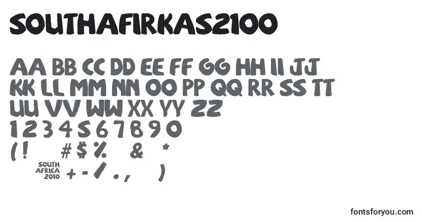 A fonte SouthAfirkas2100 – alfabeto, números, caracteres especiais