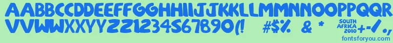 SouthAfirkas2100 Font – Blue Fonts on Green Background
