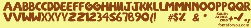 SouthAfirkas2100 Font – Brown Fonts on Yellow Background