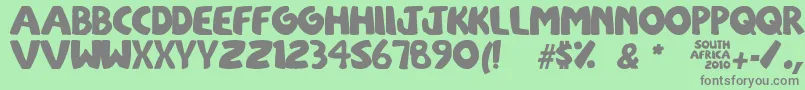 SouthAfirkas2100 Font – Gray Fonts on Green Background