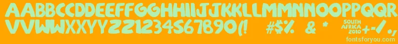 SouthAfirkas2100 Font – Green Fonts on Orange Background
