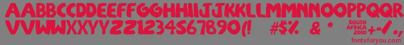 フォントSouthAfirkas2100 – 赤い文字の灰色の背景