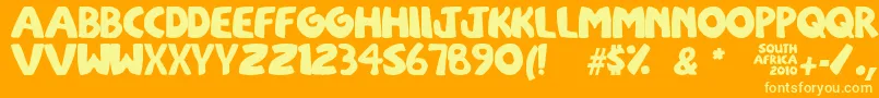 SouthAfirkas2100 Font – Yellow Fonts on Orange Background