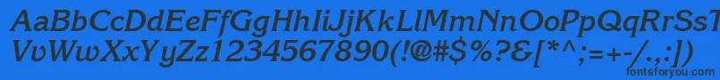 IntuitionSsiBoldItalic Font – Black Fonts on Blue Background