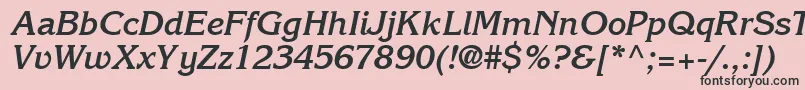 IntuitionSsiBoldItalic Font – Black Fonts on Pink Background