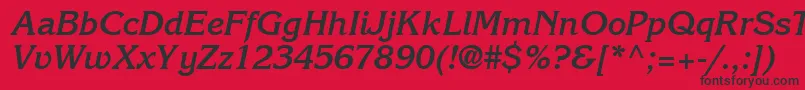 IntuitionSsiBoldItalic-Schriftart – Schwarze Schriften auf rotem Hintergrund