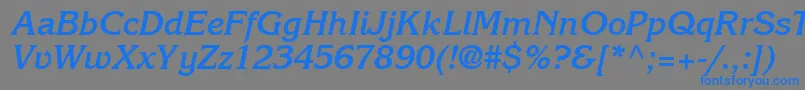 Шрифт IntuitionSsiBoldItalic – синие шрифты на сером фоне