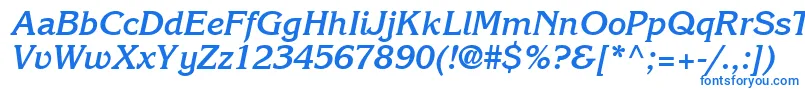 フォントIntuitionSsiBoldItalic – 白い背景に青い文字