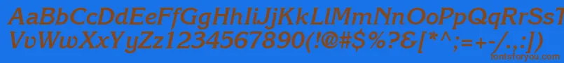IntuitionSsiBoldItalic Font – Brown Fonts on Blue Background
