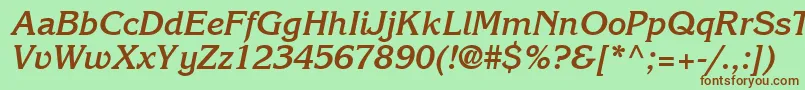 Шрифт IntuitionSsiBoldItalic – коричневые шрифты на зелёном фоне