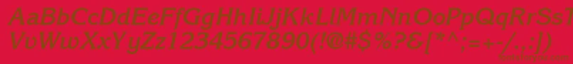 Saiba mais sobre a fonte IntuitionSsiBoldItalic Fonte IntuitionSsiBoldItalic – fontes marrons em um fundo vermelho