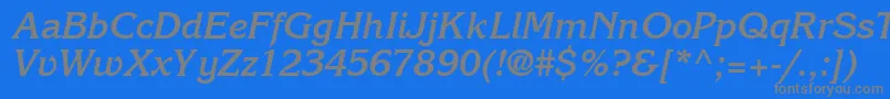 IntuitionSsiBoldItalic Font – Gray Fonts on Blue Background