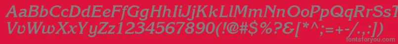 IntuitionSsiBoldItalic Font – Gray Fonts on Red Background
