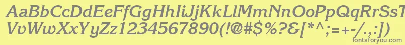 IntuitionSsiBoldItalic Font – Gray Fonts on Yellow Background