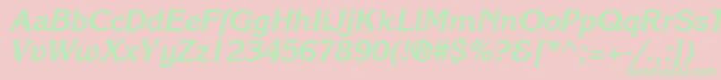IntuitionSsiBoldItalic Font – Green Fonts on Pink Background