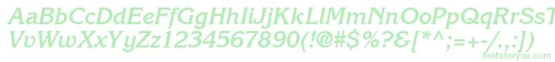 IntuitionSsiBoldItalic Font – Green Fonts on White Background