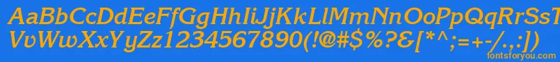 IntuitionSsiBoldItalic Font – Orange Fonts on Blue Background