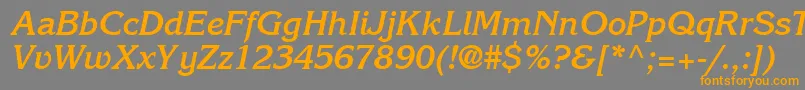 IntuitionSsiBoldItalic Font – Orange Fonts on Gray Background