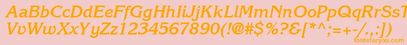 IntuitionSsiBoldItalic Font – Orange Fonts on Pink Background