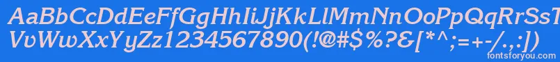 IntuitionSsiBoldItalic Font – Pink Fonts on Blue Background