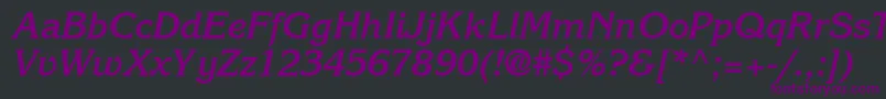 IntuitionSsiBoldItalic Font – Purple Fonts on Black Background