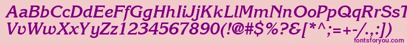IntuitionSsiBoldItalic Font – Purple Fonts on Pink Background
