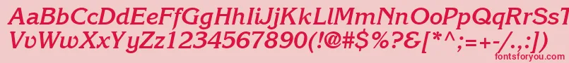 Шрифт IntuitionSsiBoldItalic – красные шрифты на розовом фоне