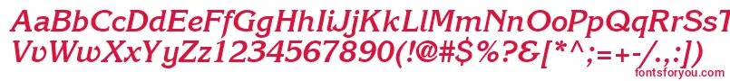 フォントIntuitionSsiBoldItalic – 白い背景に赤い文字